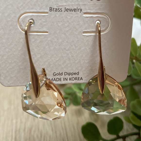 Andante Faceted Drop Earrings 💗 Champagne & Gold - Picture 6 of 11